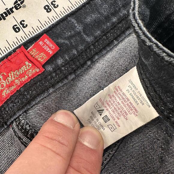 Applebottoms Jeans Womens 13/14 34x30 Black Ruffled Hems Embroidered Back Pocket - Picture 5 of 10